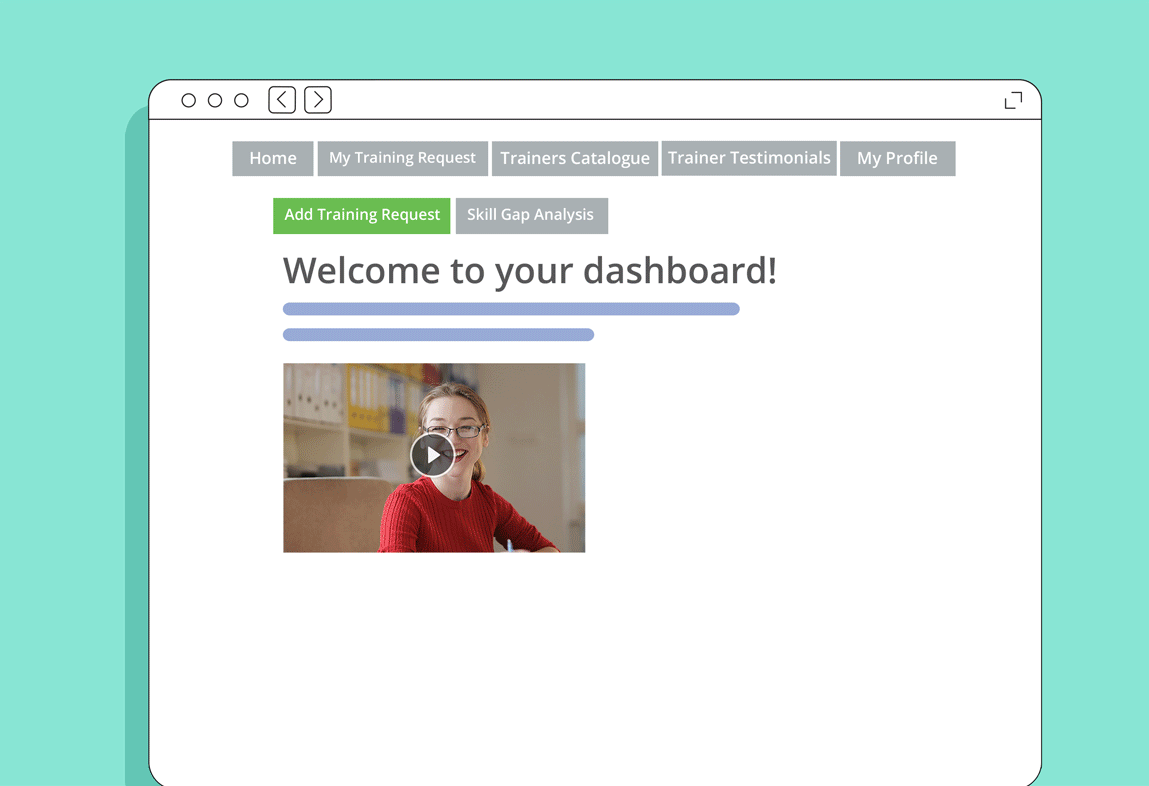 Corporate trainers dashboard